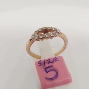 Elegant Gold and Silver Crystal Ring